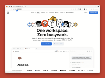 Notion homepage